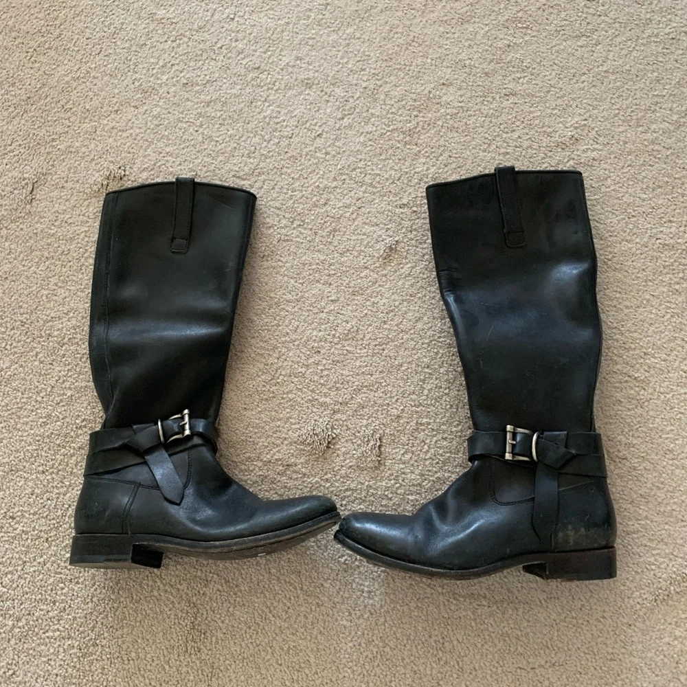 Classic Frye Melissa Strap Belt tall r Knee-High Riding boots Size 6 B